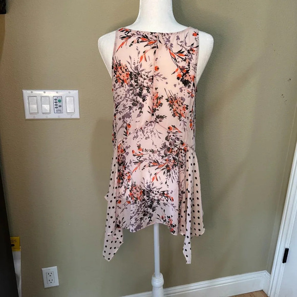 ANTHROPOLOGIE Vanessa Virginia Mixed Print Floral Tank Top Tunic size Medium - Picture 5 of 7
